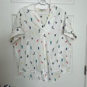 Madewell Button-Back Messenger Shirt in Summer Fridays Embroidery